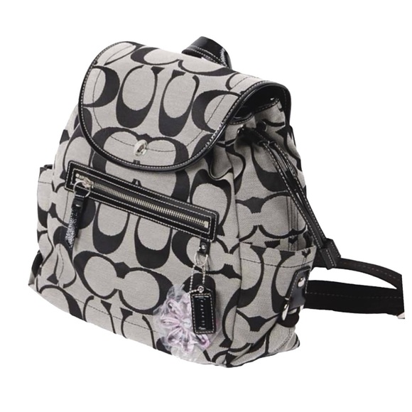 Coach Kyra Signature C Backpack Jacquard in Black/Silver - Picture 3 of 10